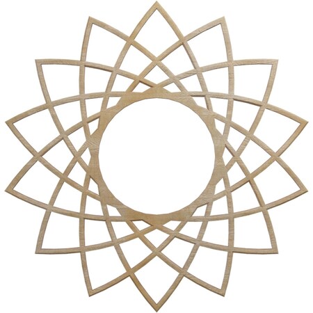 Ekena Millwork Eleanor Wood Fretwork Pierced Ceiling Medallion, Hickory, 16"OD x 6 1/8"ID x 1/4"T CMWP16X16X0250EAHI